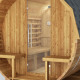 Sauna zewnętrzna w kształcie beczki dla 4-6 osób - piec 9 kW + gonty w zestawie - SNÖ