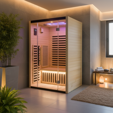 Sauna na podczerwień LOIS 2 osobowa - z panelami węglowymi 1900W i kontrolerem Wi-Fi - SNÖ