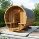 Sauna zewnętrzna w kształcie beczki dla 4-6 osób - piec 9 kW + gonty w zestawie - SNÖ
